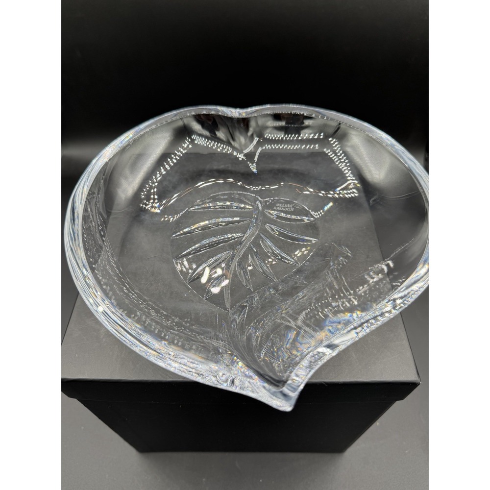🍃✨ Miller Rogaska Lead Crystal Leaf  Bowl 🍂